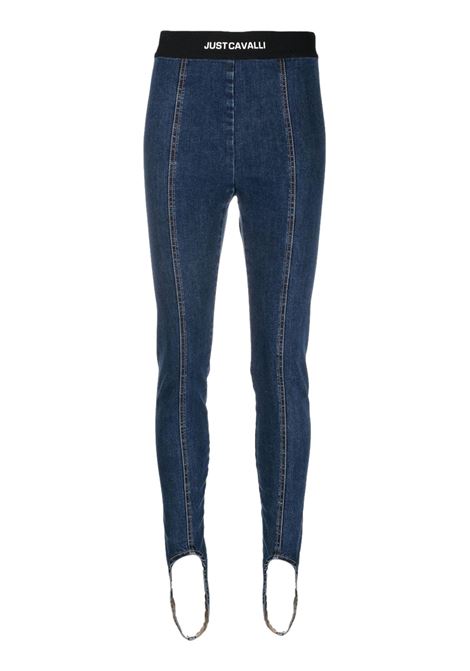 Leggings denim con stampa JUST CAVALLI | Pantaloni | S02KA0316 N32071470